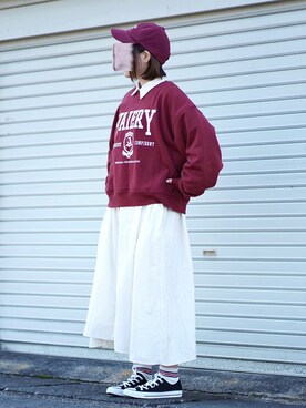 「Honeys（ハニーズ）のアイテム（キャップ）」を使った、みりん。さん（レディース・156cm）の冬コーディネート