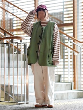 「Honeys（ハニーズ）のアイテム（キャップ）」を使った、みりん。さん（レディース・156cm）の冬コーディネート