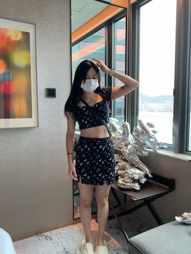 「PULL&BEAR（プルアンドベア）のアイテム（スカート）」を使った、xuri._さん（レディース・157cm）の冬コーディネート