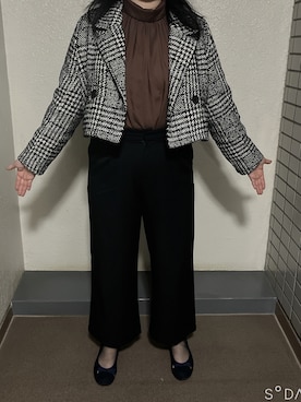 「Heather（ヘザー）のアイテム（テーラードジャケット）」を使った、mipoさん（レディース・157cm）の秋コーディネート