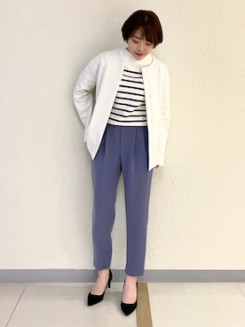 「152cm」｜「アイテム（ノーカラージャケット）」を使った、ユアさん（レディース・152cm）の春コーディネート