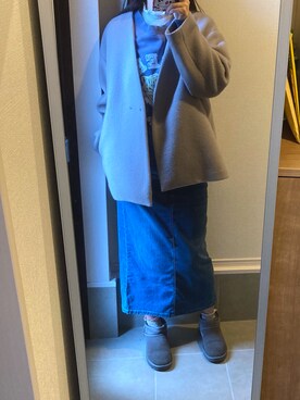 「SLOBE IENA（スローブイエナ）のアイテム（スウェット）」を使った、マナさん（レディース・164cm）の冬コーディネート