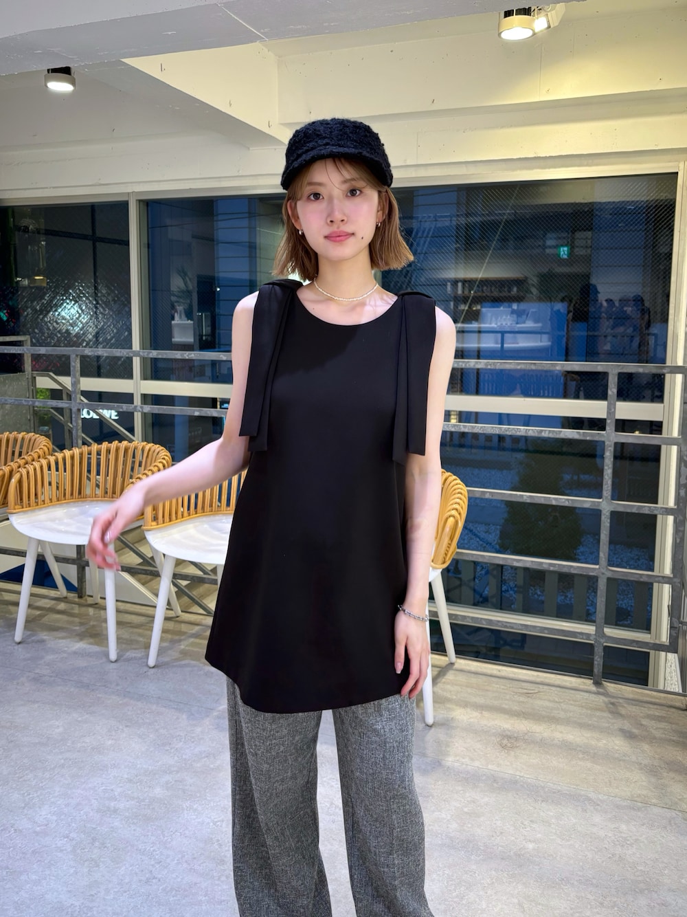 Ameri（アメリ）の「BONDING RIBBON VEST TOP（シャツ/ブラウス）」 - WEAR
