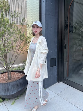「アイテム（ジャケット/アウター、ホワイト系）」を使った、yuklaly_さん（レディース・160cm）の夏コーディネート