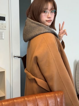 「RANDEBOO（ランデブー）のMuffler docking wool coat（その他アウター、ブラウン系）」を使った、yuklaly_さん（レディース・160cm）の春コーディネート
