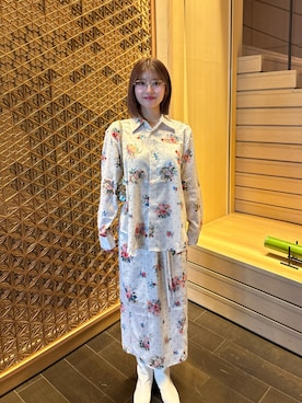 「ponponのアイテム（ブーツ、ホワイト系）」を使った、yuklaly_さん（レディース・160cm）の春コーディネート