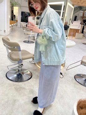 「DISCOAT（ディスコート）のアイテム（デニムジャケット）」を使った、yuklaly_さん（レディース・160cm）の春コーディネート