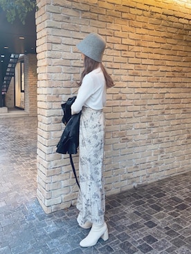 「LOWRYS FARM（ローリーズファーム）のストレッチヒールブーツ　851418（ブーツ）」を使った、yuklaly_さん（レディース・160cm）の秋コーディネート