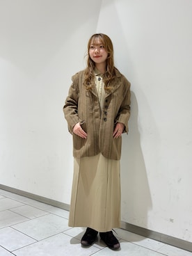 「アイテム（ワンピース/ドレス、パープル系）」を使った、sorakaさん（レディース・159cm）の秋コーディネート