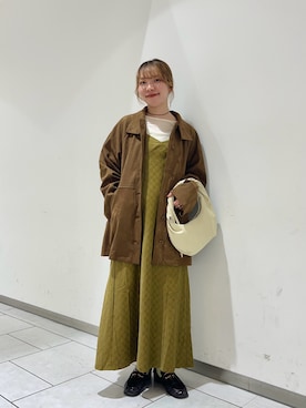 「アイテム（カバーオール）」を使った、sorakaさん（レディース・159cm）の秋コーディネート
