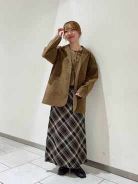 「レイヤードスタイル」｜「アイテム（その他アウター）」を使った、sorakaさん（レディース・159cm）の秋コーディネート