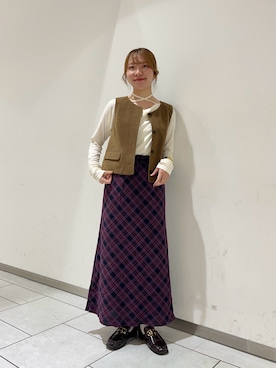 「アイテム（その他アウター、イエロー系）」を使った、sorakaさん（レディース・159cm）の秋コーディネート