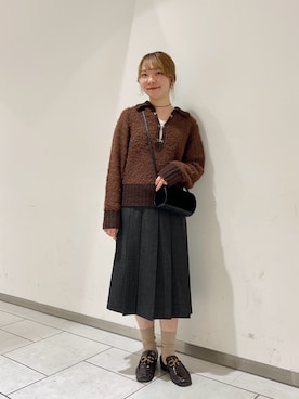 「KBF（ケイビーエフ）のアイテム（ショルダーバッグ）」を使った、sorakaさん（レディース・159cm）の秋コーディネート