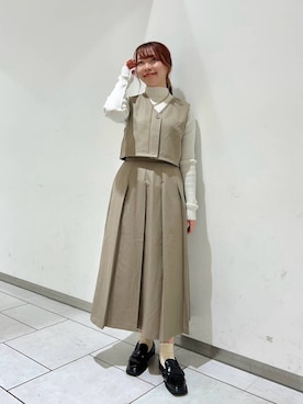 「KBF（ケイビーエフ）のベストセパレートワンピース（ワンピース）」を使った、sorakaさん（レディース・159cm）の秋コーディネート