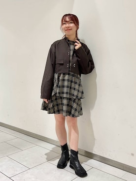 「秋服」｜「アイテム（その他アウター）」を使った、sorakaさん（レディース・159cm）の秋コーディネート