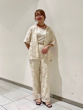 「アイテム（ネックレス、イエロー系）」を使った、soooraaさん（レディース・159cm）の夏コーディネート