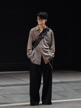 「LAPIIS（ラピス）のFINE WOOL CHAMBRAY SHIRT（シャツ/ブラウス）」を使った、きゅうさん（メンズ・172cm）の秋コーディネート