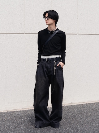 「soerte（ソエルテ）のHANDWRITTEN STRIPE HALF PANTS / ニュアンスストライプハーフパンツ（その他パンツ）」を使った、きゅうさん（メンズ・172cm）の春コーディネート