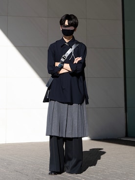 「LAPIIS（ラピス）のアイテム（パンツ）」を使った、きゅうさん（メンズ・172cm）の秋コーディネート