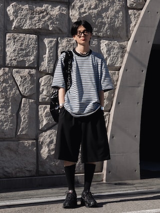 LAPIIS（ラピス）の「TWO TUCK WOOL WIDE SHORT TROUSERS