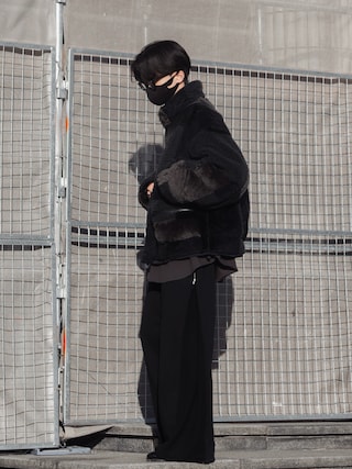 YOKE Jacquard Boa Stand Blouson M ボアフリース YOKE（ヨーク）の「YOKE/ヨーク/Jacquard Boa Stand Blouson