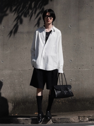 「LAPIIS(ラピス)のCOTTON SILK REGULAR SHIRT(シャツ/ブラウス)」を使った、きゅうさん(メンズ・172cm)の秋コーディネート