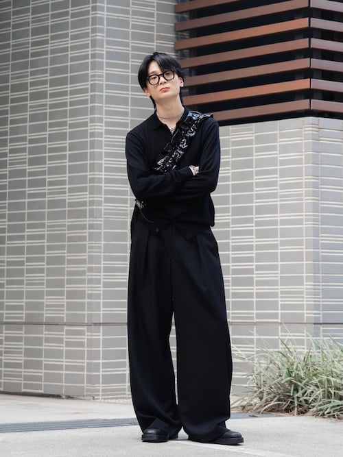 LAPIIS スラックス WOOL GABARDINE INTACK WIDE TROUSERS メンズ