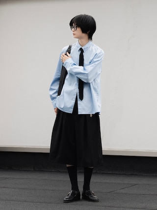 「soerte(ソエルテ)の2way Tab Collar Dress Shirt / 2wayタブカラードレスシャツ(シャツ/ブラウス)」を使った、きゅうさん(メンズ・172cm)の秋コーディネート
