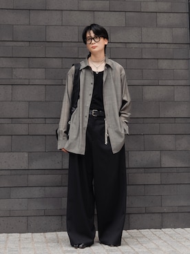 「スラックス」｜「アイテム（その他）」を使った、きゅうさん（メンズ・172cm）の秋コーディネート