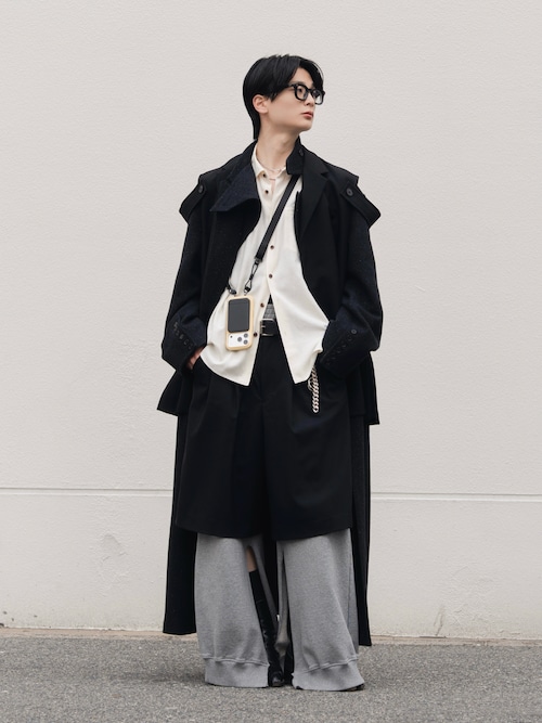 LAPIIS パンツ TWO TUCK WOOL WIDE SHORT TROUSERS メンズ : ZOZOTOWN