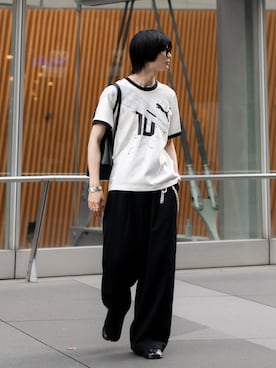 「LAPIIS（ラピス）のアイテム（パンツ）」を使った、きゅうさん（メンズ・172cm）の夏コーディネート