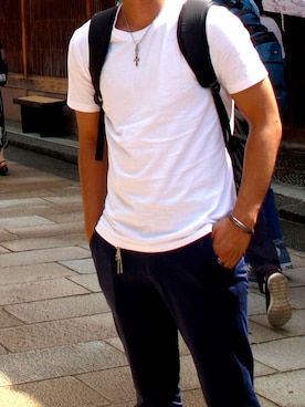 「GAP（ギャップ）のアイテム（スラックス）」を使った、yoyoimimさん（メンズ・170cm）の夏コーディネート