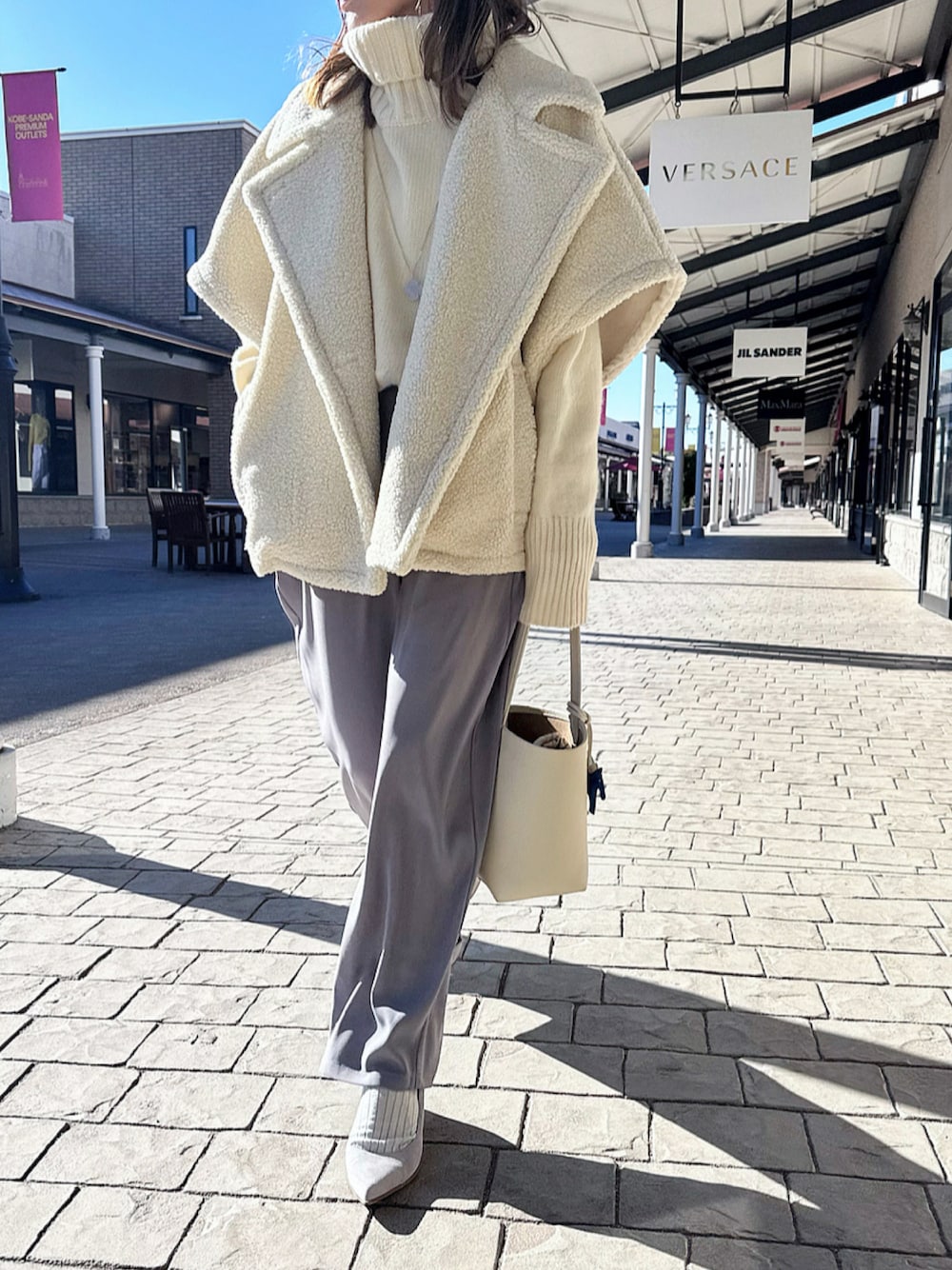 MaxMara グレー テディ　ポンチョ MaxMara グレー テディポンチョ