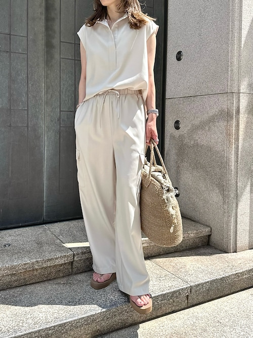 【24Cruise NEW】ERMANNO SCERVINO / リネン カーゴパンツ/Beige 24Cruise NEW】ERMANNO SCERVINO / リネン カーゴパンツ/Beige