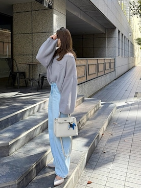 「アイテム（パンプス、グレー系）」を使った、izumiさん（レディース・161cm）の秋コーディネート