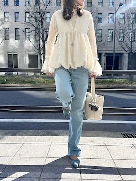 「each（イーチ）のアイテム」を使った、izumiさん（レディース・161cm）の春コーディネート