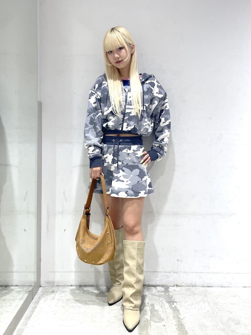 HIBISCUS CAMOUFLAGE ZIP UP SWEAT HOODIE（パーカー）｜X-girl