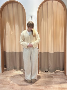 「ehka sopo（エヘカソポ）のムートン風シューズ（ブーツ）」を使った、noharaさん（レディース・156cm）の秋コーディネート