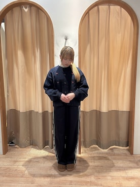 「ehka sopo（エヘカソポ）のムートン風シューズ（ブーツ）」を使った、noharaさん（レディース・156cm）の冬コーディネート