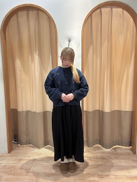 「ehka sopo（エヘカソポ）のムートン風シューズ（ブーツ）」を使った、noharaさん（レディース・156cm）の冬コーディネート