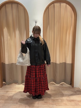 「ehka sopo（エヘカソポ）のアイテム（ブルゾン）」を使った、noharaさん（レディース・156cm）の秋コーディネート
