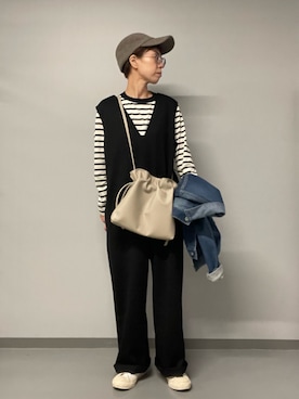 「collex（コレックス）のアイテム（オールインワン・サロペット）」を使った、kitaさん（レディース・156cm）の秋コーディネート