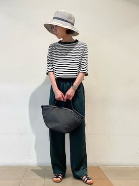 「リラックスパンツ」｜「アイテム（アクセサリー）」を使った、kitaさん（レディース・156cm）の夏コーディネート