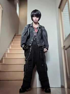 「アイテム（手袋）」を使った、鈴木 悠馬さん（メンズ・160cm）の冬コーディネート