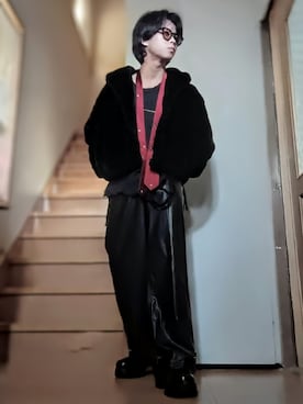 「アイテム（ネクタイ）」を使った、鈴木 悠馬さん（メンズ・160cm）の冬コーディネート