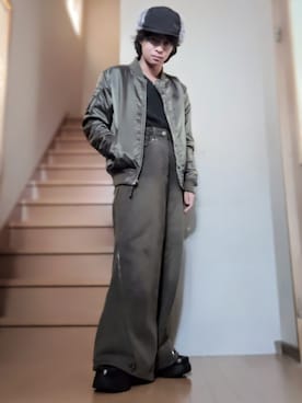 「アイテム（キャップ）」を使った、鈴木 悠馬さん（メンズ・160cm・20代）の冬コーディネート