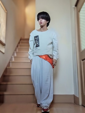 「Avail（アベイル）のアイテム（パンツ）」を使った、鈴木 悠馬さん（メンズ・160cm）の春コーディネート