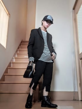 「ADRER（アドラー）のアイテム（トップス）」を使った、鈴木 悠馬さん（メンズ・160cm）の冬コーディネート