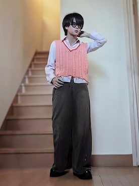 「GRANCY（グランシー）のアイテム」を使った、鈴木 悠馬さん（メンズ・160cm）の春コーディネート