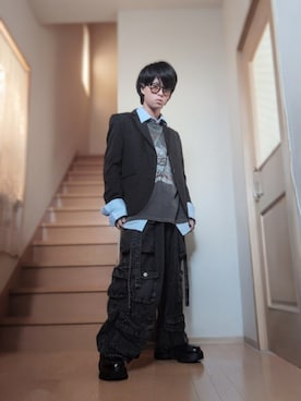 「アイテム（テーラードジャケット）」を使った、鈴木 悠馬さん（メンズ・160cm）の秋コーディネート